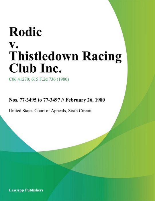 Rodic V. Thistledown Racing Club Inc.