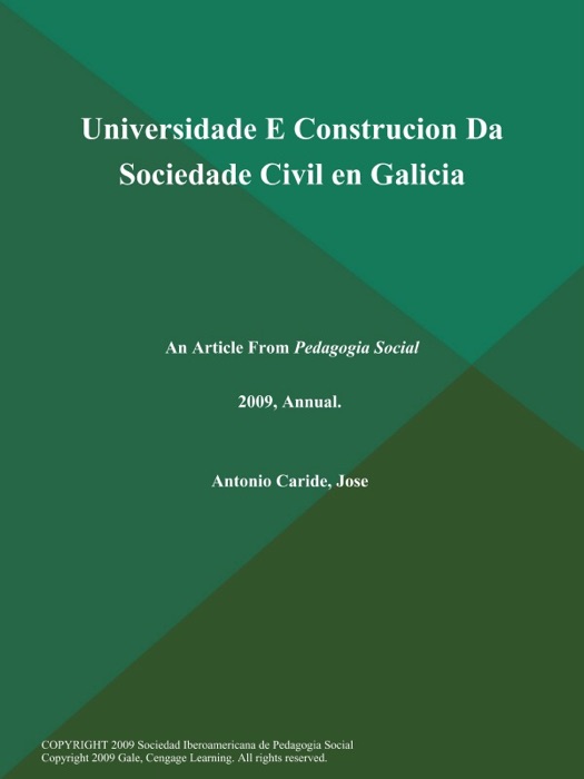 Universidade E Construcion Da Sociedade Civil en Galicia