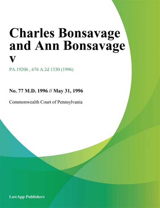 Charles Bonsavage and Ann Bonsavage V.