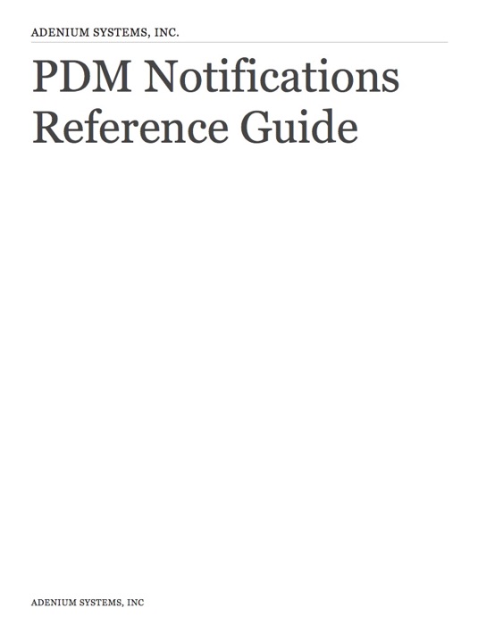 PDM Notification Reference Guide