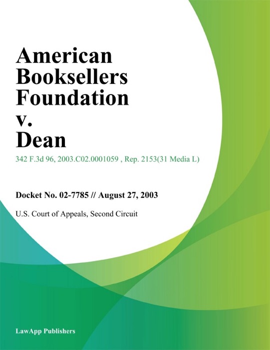 American Booksellers Foundation v. Dean