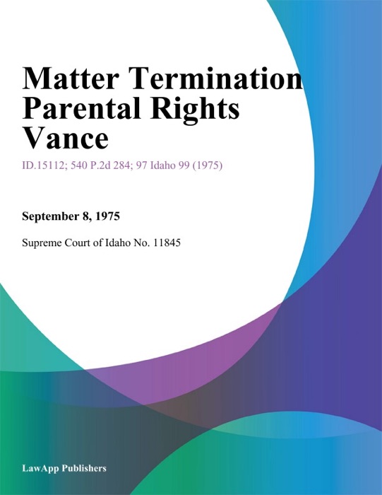 Matter Termination Parental Rights Vance