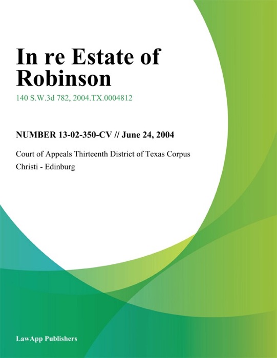 In Re Estate Of Robinson