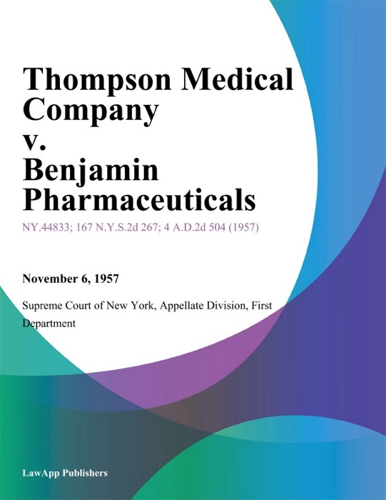 Thompson Medical Company v. Benjamin Pharmaceuticals