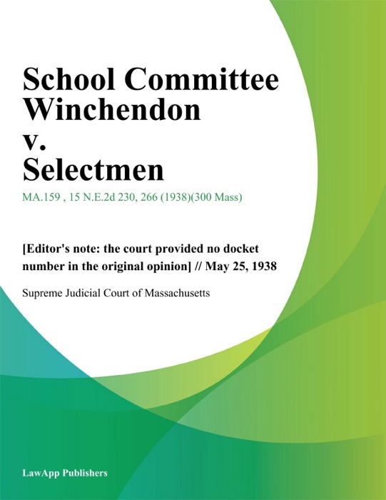 School Committee Winchendon v. Selectmen