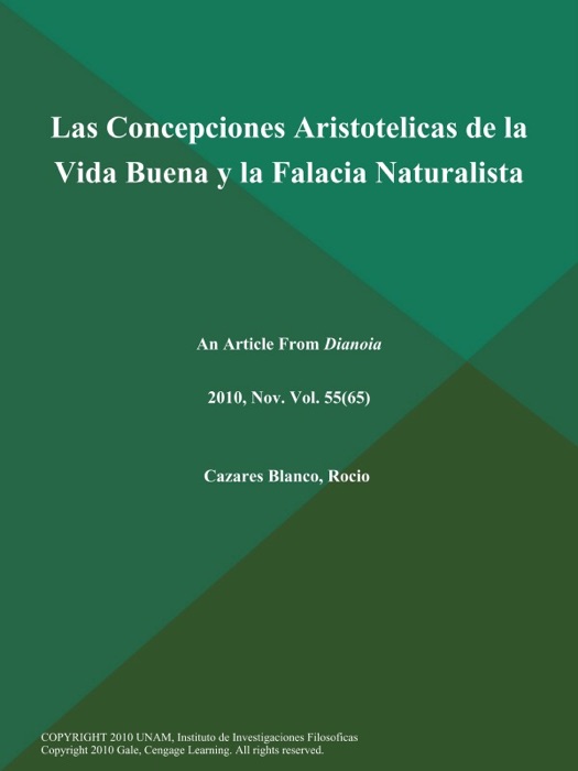 Las Concepciones Aristotelicas de la Vida Buena y la Falacia Naturalista