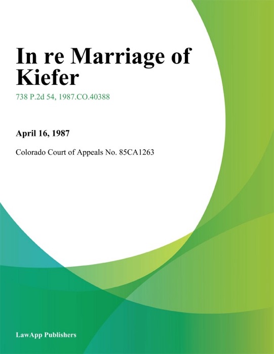 In Re Marriage of Kiefer