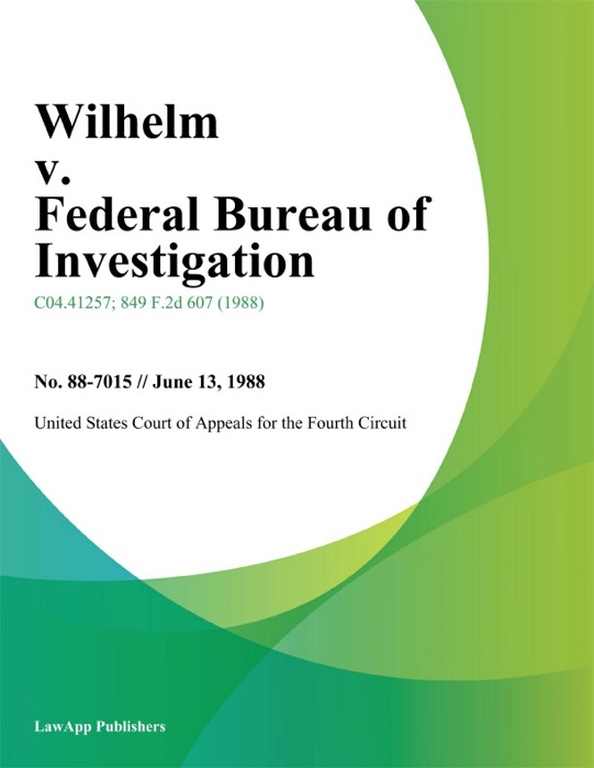Wilhelm v. Federal Bureau of Investigation