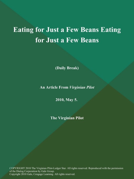 Eating for Just a Few Beans Eating for Just a Few Beans (Daily Break)