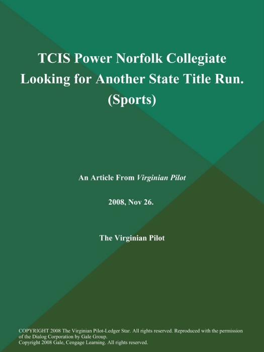 TCIS Power Norfolk Collegiate Looking for Another State Title Run (Sports)