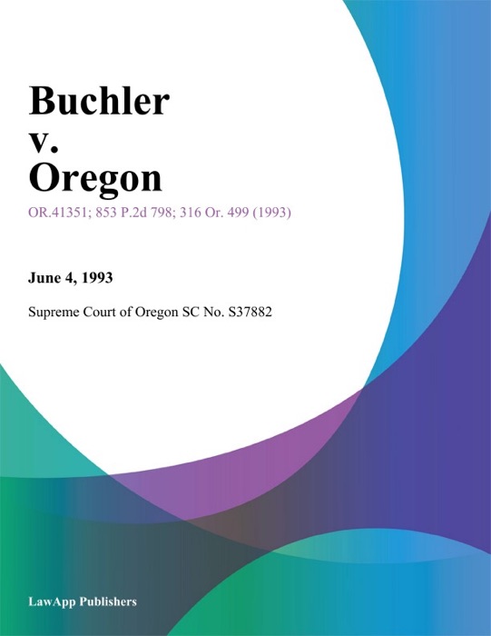 Buchler V. Oregon