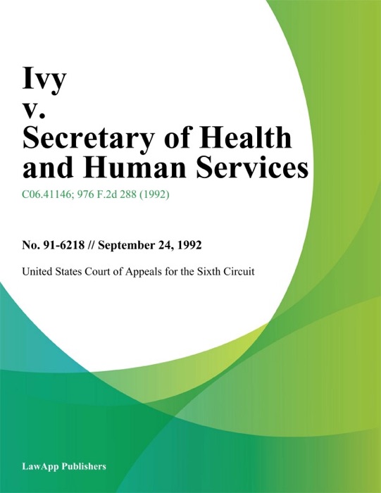 Ivy v. Secretary of Health and Human Services