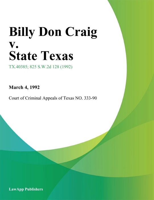 Billy Don Craig v. State Texas