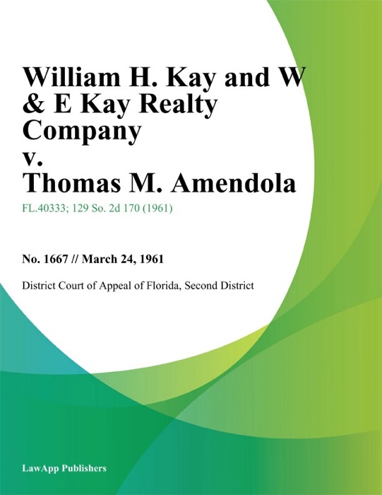 William H. Kay and W & E Kay Realty Company v. Thomas M. Amendola