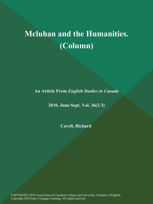 Mcluhan and the Humanities (Column)