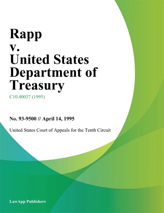 Rapp V. United States Department Of Treasury
