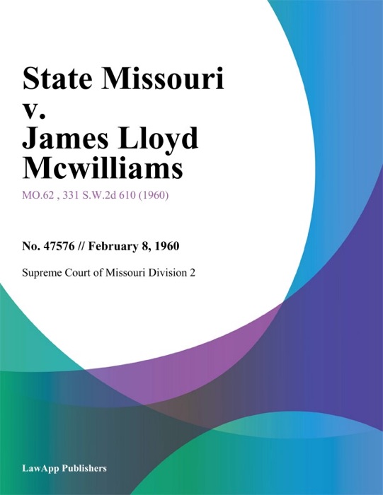 State Missouri v. James Lloyd Mcwilliams