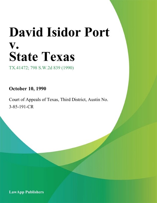 David Isidor Port v. State Texas