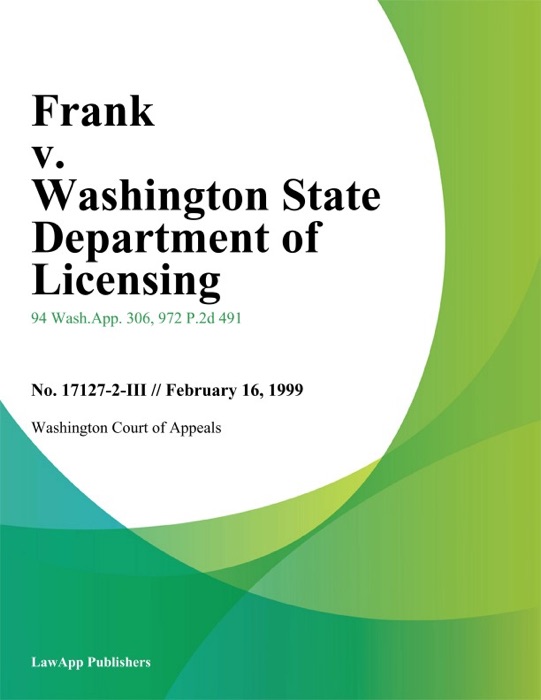 Frank v. Washington State Department of Licensing