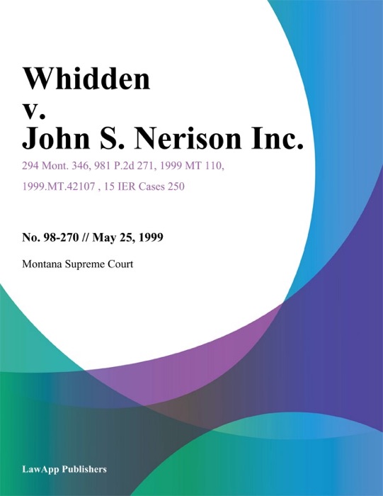 Whidden V. John S. Nerison Inc.