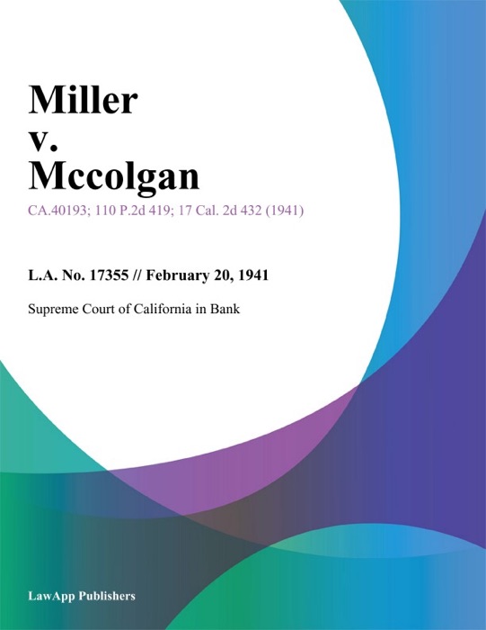Miller V. Mccolgan
