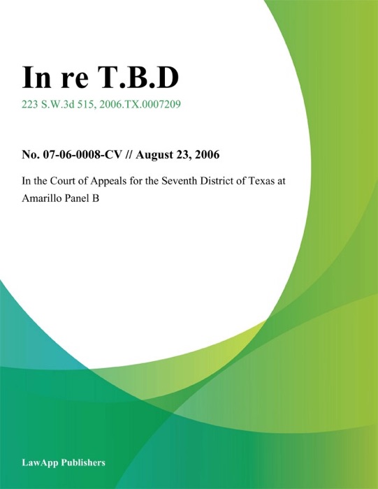 In Re T.B.D.