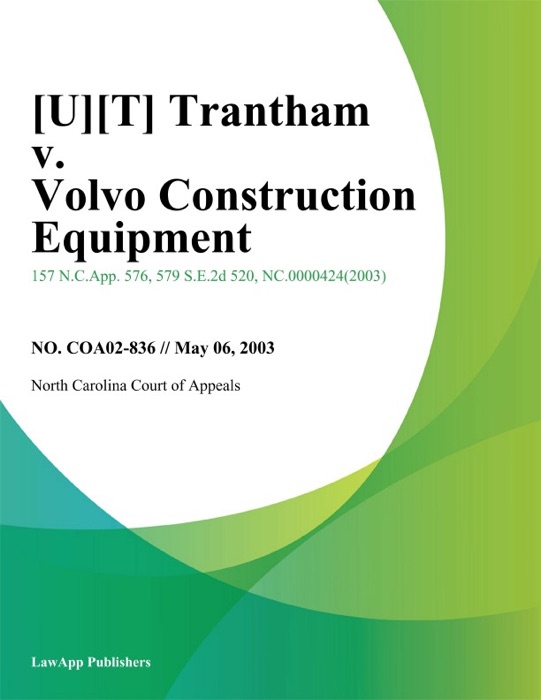 Trantham v. Volvo Construction Equipment