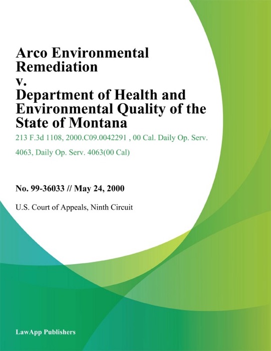 Arco Environmental Remediation v. Department of Health and Environmental Quality of the State of Montana