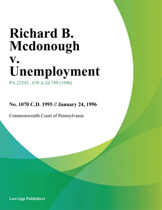 Richard B. Mcdonough v. Unemployment