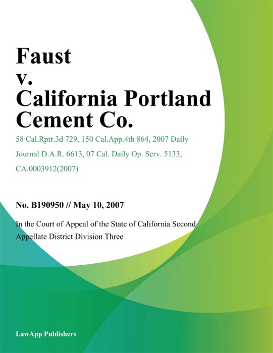 Faust v. California Portland Cement Co.