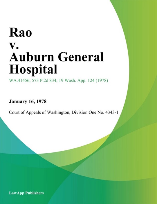 Rao v. Auburn General Hospital