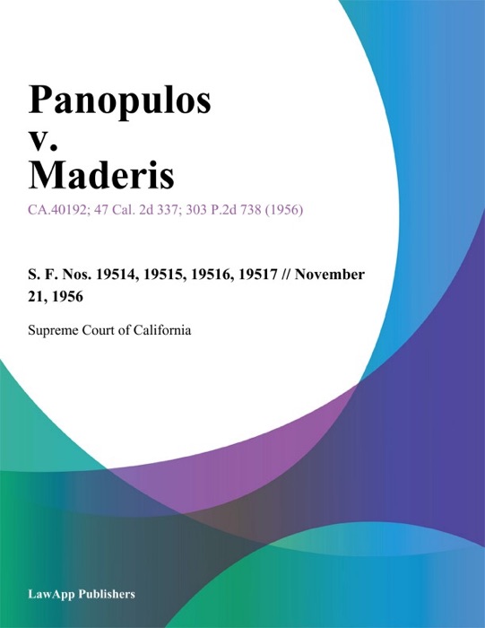 Panopulos V. Maderis