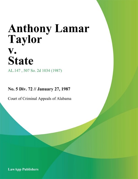 Anthony Lamar Taylor v. State
