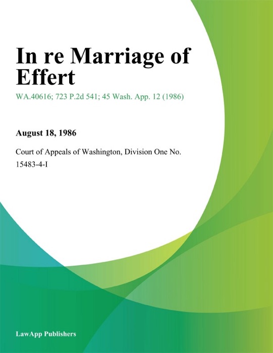 In Re Marriage Of Effert