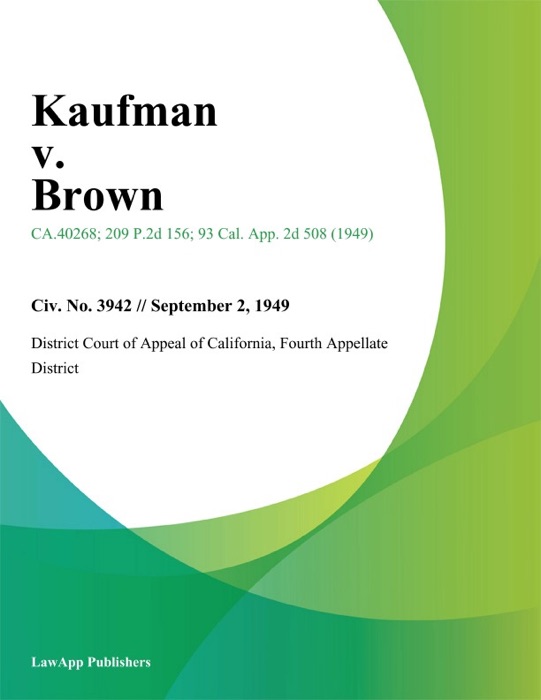 Kaufman V. Brown