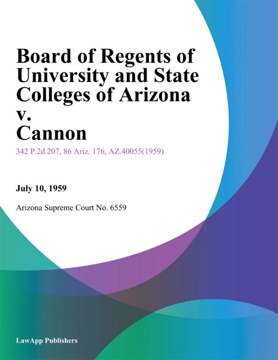 Board of Regents of University And State Colleges of Arizona v. Cannon