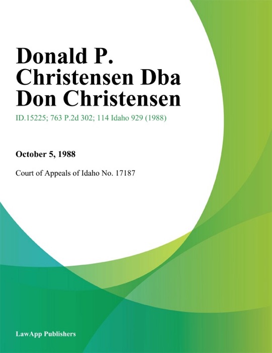 Donald P. Christensen Dba Don Christensen