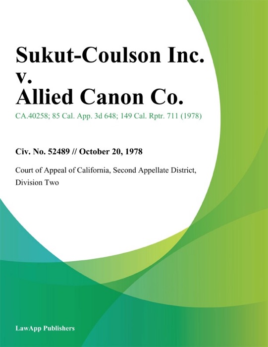 Sukut-Coulson Inc. v. Allied Canon Co.