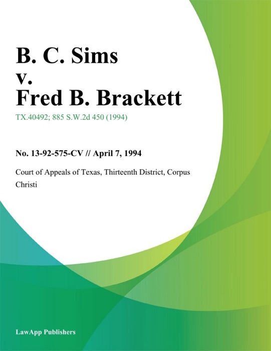 B. C. Sims v. Fred B. Brackett