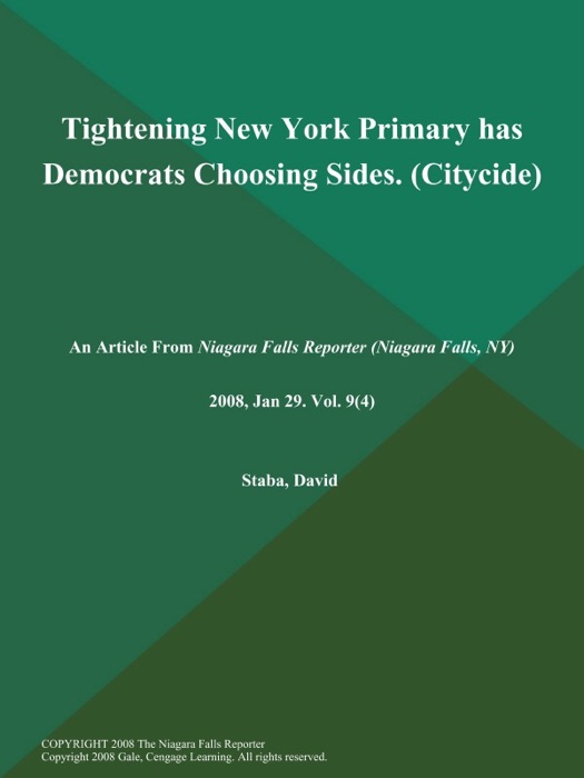 Tightening New York Primary has Democrats Choosing Sides (Citycide)