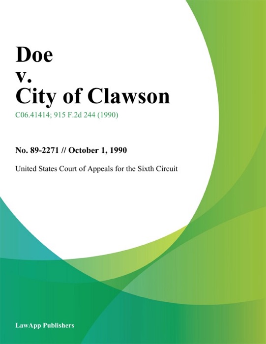 Doe v. City of Clawson