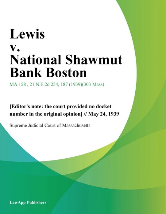 Lewis v. National Shawmut Bank Boston