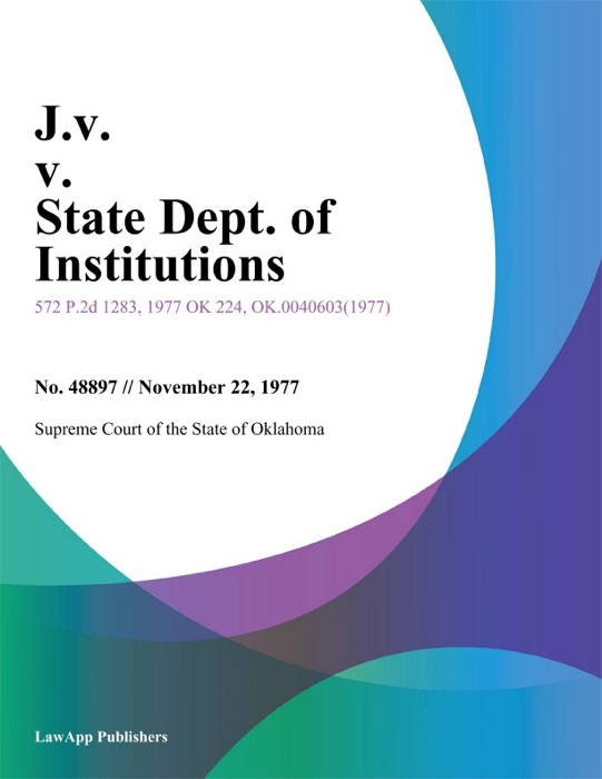 J.V. v. State Dept. of Institutions