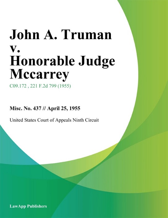 John A. Truman v. Honorable Judge Mccarrey