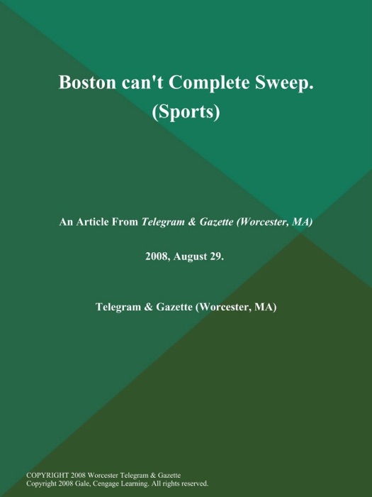 Boston can't Complete Sweep (Sports)