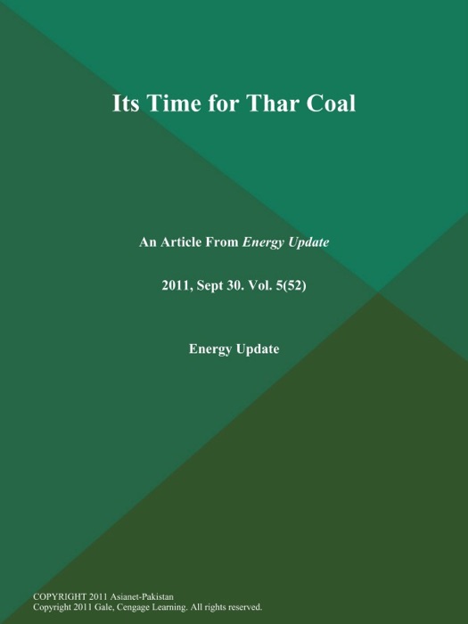 Its Time for Thar Coal