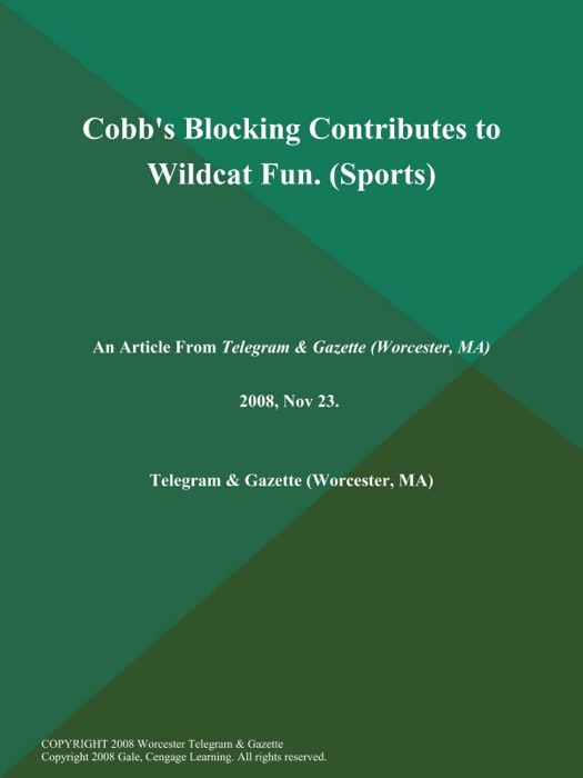 Cobb's Blocking Contributes to Wildcat Fun (Sports)