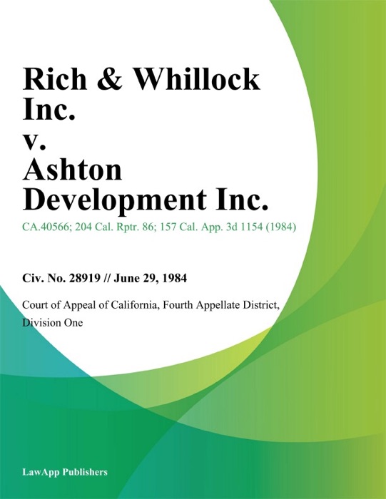 Rich & Whillock Inc. V. Ashton Development Inc.