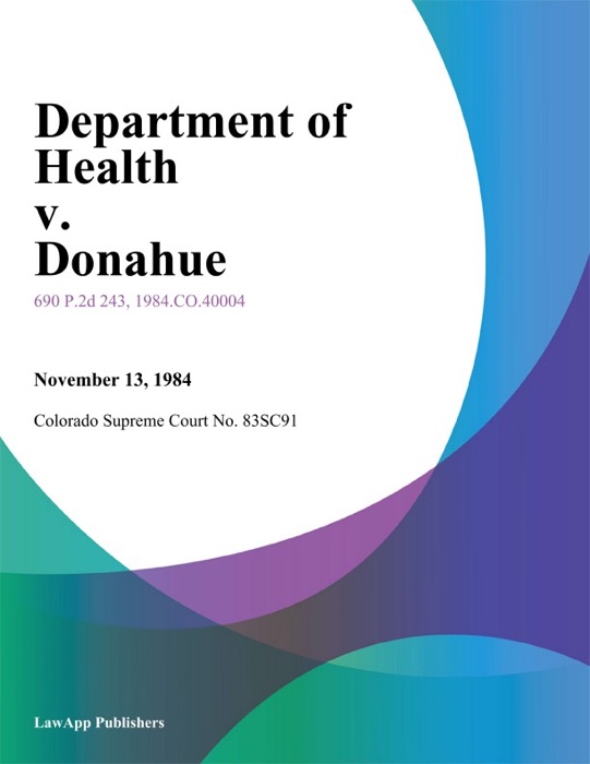 Department Of Health V. Donahue