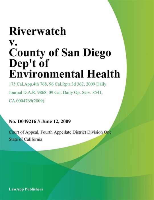 Riverwatch v. County of San Diego Dept of Environmental Health